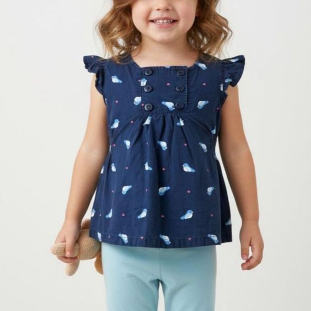 Little Bluebirds Infant Girls Short Sleeve Summer Top Blouse Shirt sz 18-24m